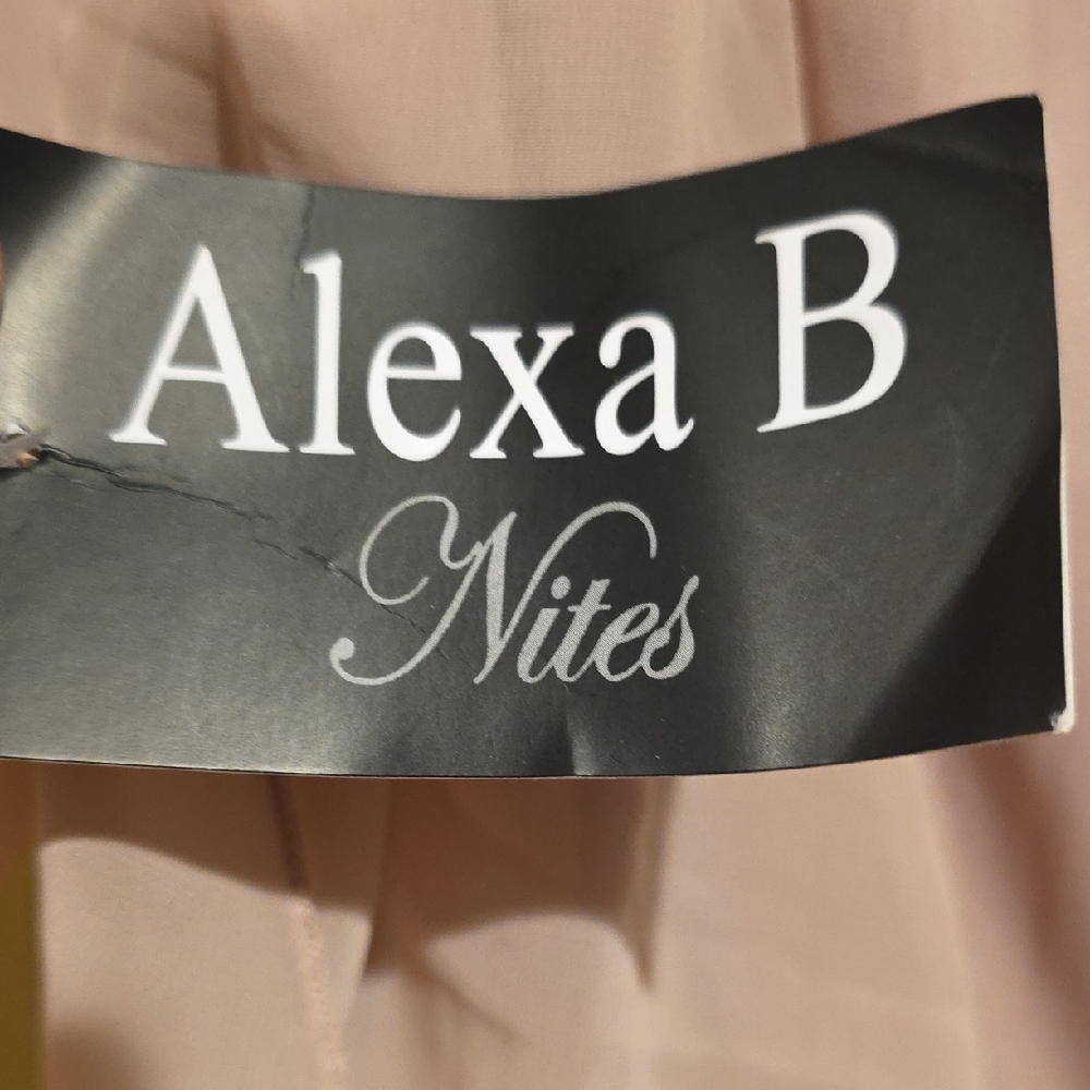 (J57) Alexa B Nites Maxi Dress with Flutter Sleeves Sz 8P Rose Blush Color - Picture 4 of 6
